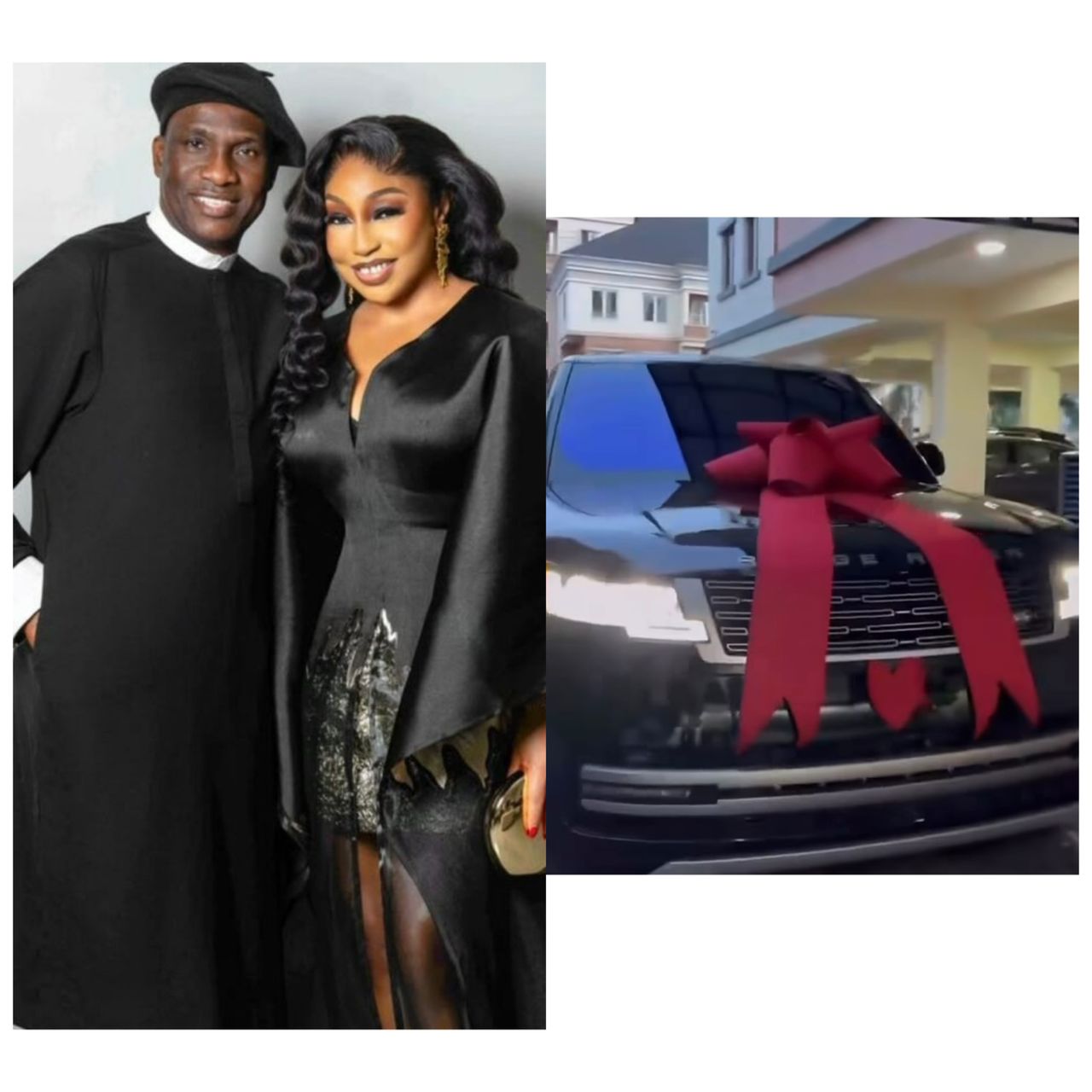 Actress Rita Dominic?s husband Fidelis Anosike surprises her with a Range Rover on Valentine?s Day (video)